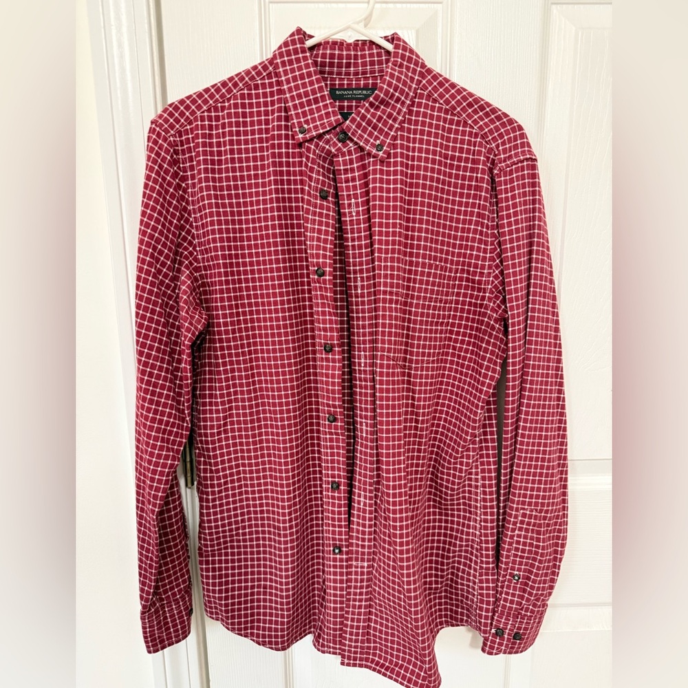 Banana Republic Men’s Luxe Flannel Button Down Shirt Size Medium